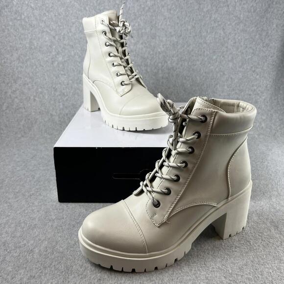 Nine West Shoes - Y2K 90s Nine West Boots Chucky Platform Heels Ankle Faux Leather Womens 9.5